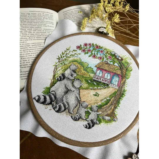 Cross stitch kit "Housewarming. Raccoons" SANN-31