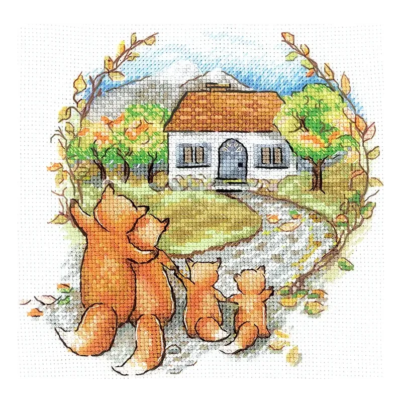 Kit de point de croix "Maison de ménage. Foxes" Sann-30