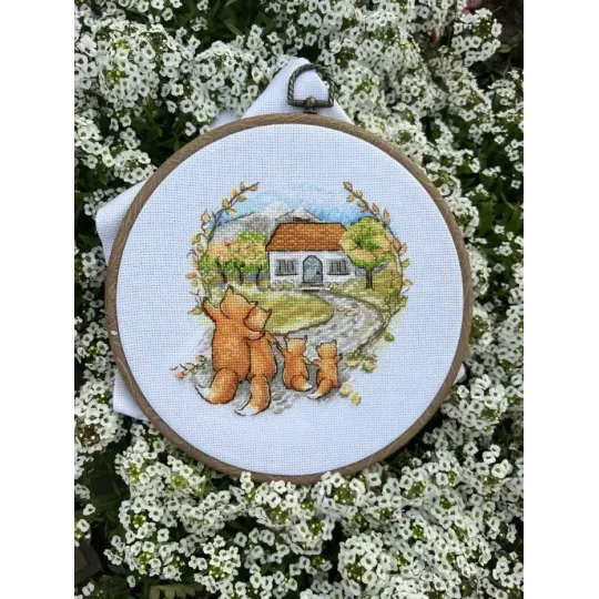 Cross-stitch kit "Housewarming. Foxes" SANN-30