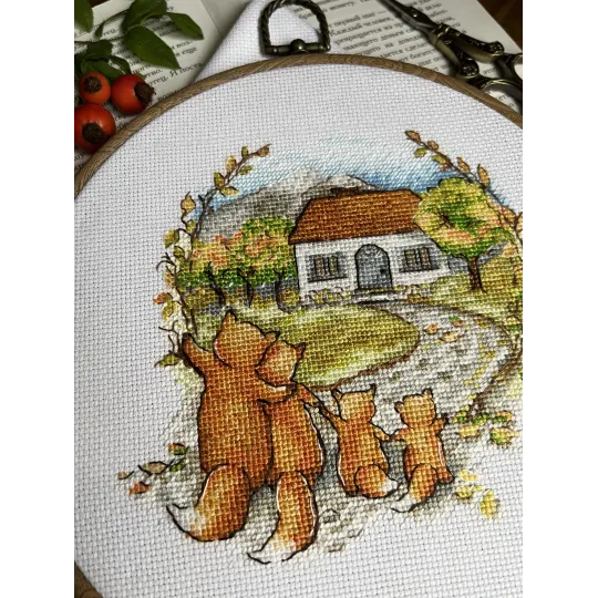 Cross-stitch kit "Housewarming. Foxes" SANN-30