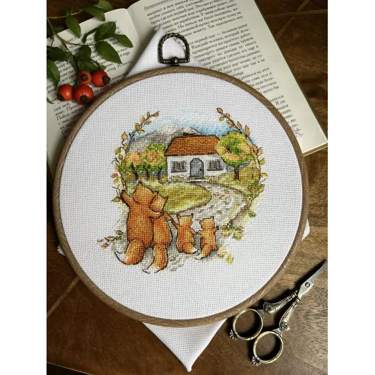 Cross-stitch kit "Housewarming. Foxes" SANN-30