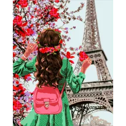 Malen nach Zahlen Set "Frühling in Paris" 40x50 cm J073