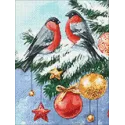 (D) Bouvreuils et sapin de Noël 30*40 WD3040