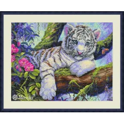 SALE Cross stitch kit "White Tiger" 37x29 cm SK260