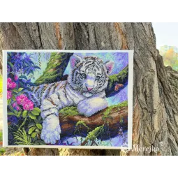 SALE Kreuzstich-Set "Weißer Tiger" 37x29 cm SK260