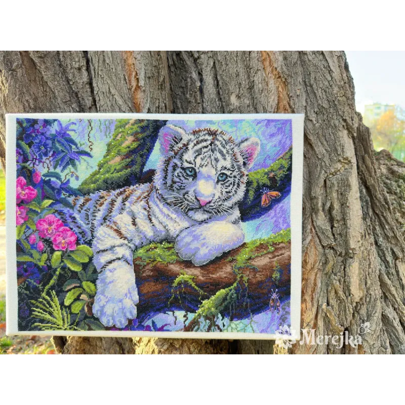 SALE Kreuzstich-Set "Weißer Tiger" 37x29 cm SK260