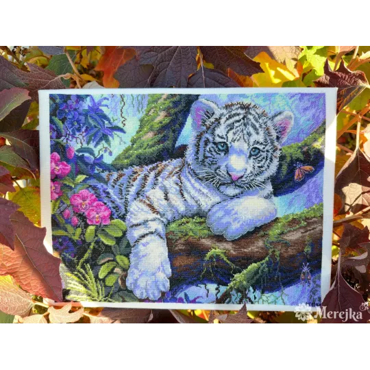 SALE Kreuzstich-Set "Weißer Tiger" 37x29 cm SK260