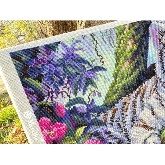 SALE Kreuzstich-Set "Weißer Tiger" 37x29 cm SK260