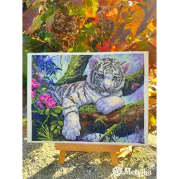SALE Cross stitch kit "White Tiger" 37x29 cm SK260
