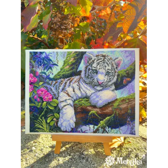 SALE Cross stitch kit "White Tiger" 37x29 cm SK260