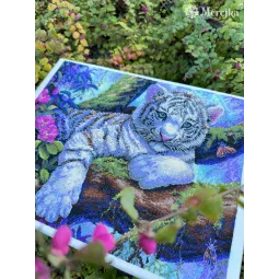 Kit de point de croix "Tigre blanc" 37x29 cm SK260