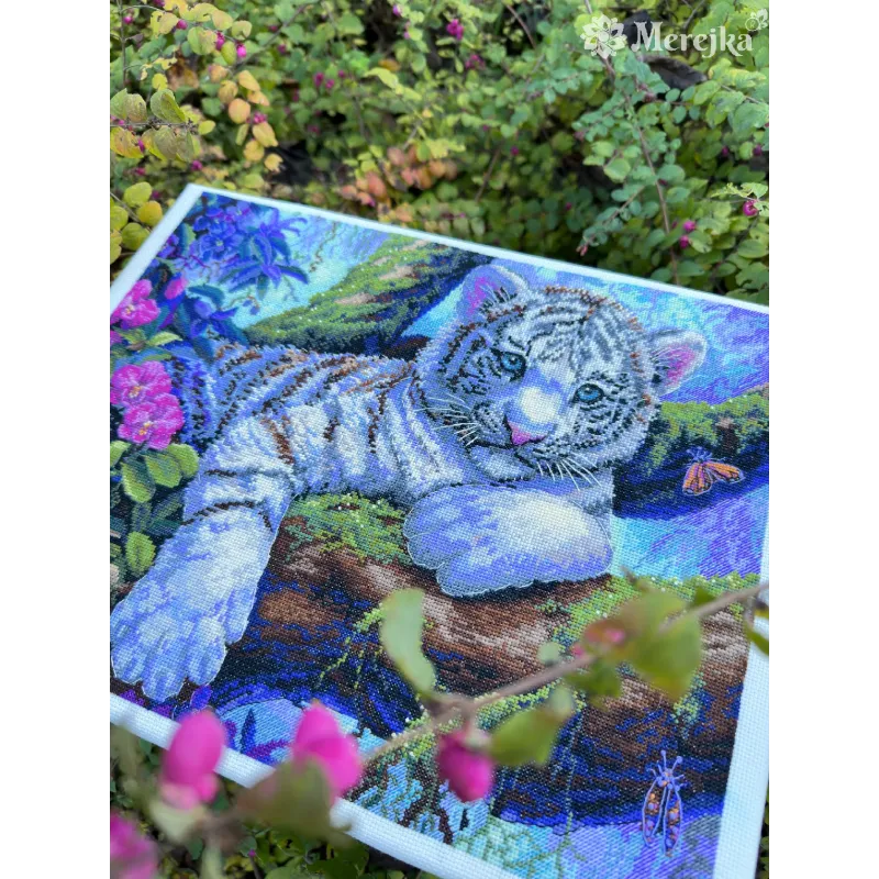 SALE Kreuzstich-Set "Weißer Tiger" 37x29 cm SK260