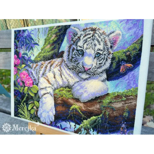 SALE Kreuzstich-Set "Weißer Tiger" 37x29 cm SK260