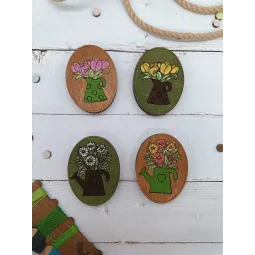 Деревянный игольный футляр. Цветы KF056/121P