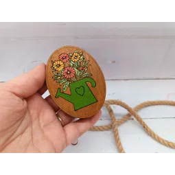 Деревянный игольный футляр. Цветы KF056/121P