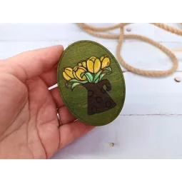 Étui à aiguilles en bois. Tulipes KF056/120G