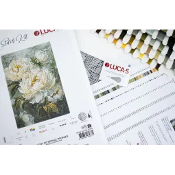 Kit Point de Croix La Lumière du Printemps Pivoines 29x40cm SB715