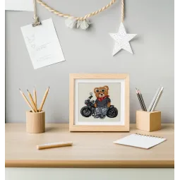 Набор для вышивания крестиком KLART "Biker Bear" 15x14 cm KL8-563