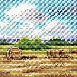 Kryželio siuvinėjimo rinkinys "Kaimo toliai" 11x11 cm SM-994