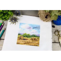 Kryželio siuvinėjimo rinkinys "Kaimo toliai" 11x11 cm SM-994