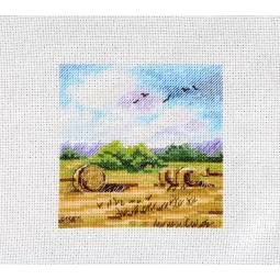 Kryželio siuvinėjimo rinkinys "Kaimo toliai" 11x11 cm SM-994