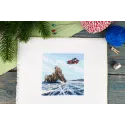 Cross stitch kit "Over the frozen lake" 11x11 cm SM-989 Cross stitch kit "Over the frozen lake" 11x11 cm SM-989