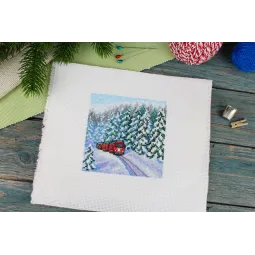 Kreuzstich-Set „Durch den Winterwald“ 11x11 cm SM-988