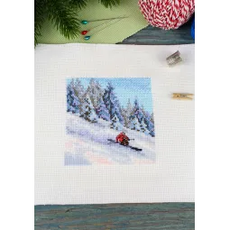 Kryželio siuvinėjimo rinkinys "Ant kalno šlaito" 11x11 cm SM-987