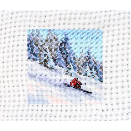Cross stitch kit "On the mountainside" 11x11 cm SM-987 Cross stitch kit "On the mountainside" 11x11 cm SM-987