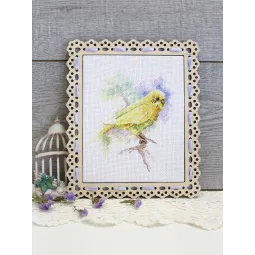 Cross stitch kit "Feathered friend" 15x14 cm SM-739