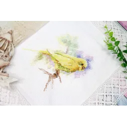 Kreuzstich-Set "Gefiederte Freundin" 15x14 cm SM-739