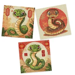 Cross stitch kit "Snakes" 15,6x15,6cm SLETIL9926
