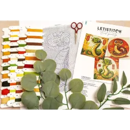 Cross stitch kit "Snakes" 15,6x15,6cm SLETIL9926