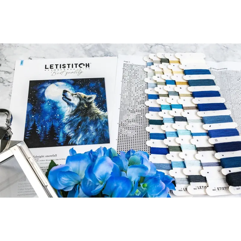 Kreuzstich-Set "Mitternachtsschneefall" 24x24cm SLETIL9923