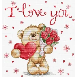 Cross Stitch Kit "I Love You" 20x22cm SB1421