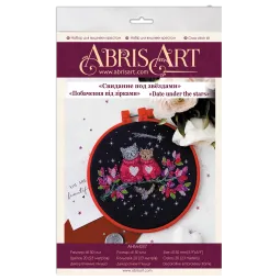 Cross-stitch kit with Hoop Included Date under the stars 15x15 cm AAHM-037