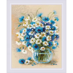 Cross stitch kit "Daisies and Cornflowers" 24x30 cm SR2249