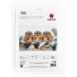 Kryželių siuvinėjimo rinkinys "Pelėdos žiemos tyloje" 40x24,5cm SBU5077