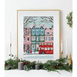 Набор для вышивания крестиком Лондонский снегопад 19x27см SLETIL9919