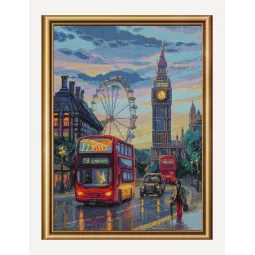 Kreuzstich-Set - Aine Kollektion „Regnerisches London“ 30x40 cm SRA1014