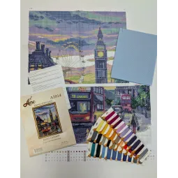 Kryželiu siuvinėjimo rinkinys - Aine kolekcija "Liūdna Londonas" 30x40 cm SRA1014