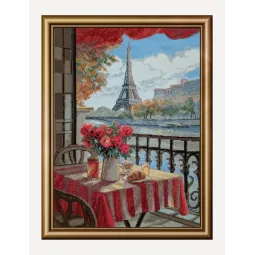 Kryželio siuvinėjimo rinkinys - Aine kolekcija "Sunny Paris" 30x40 cm SRA1013