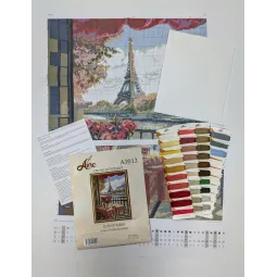 Cross stitch kit - Aine collection "Sunny Paris" 30x40 cm SRA1013