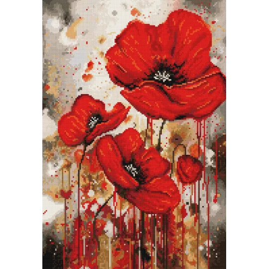 Kit de point de croix "La Vibration des Coquelicots" 22x32cm SB7044
