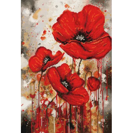 Kit de point de croix "La Vibration des Coquelicots" 22x32cm SB7044