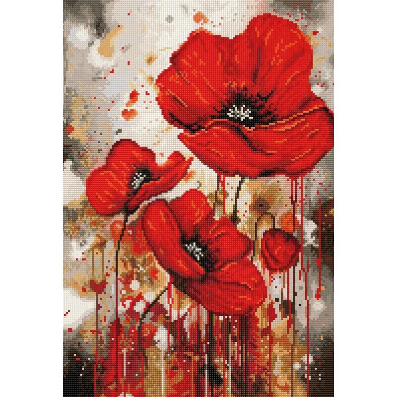 Kit de point de croix "La Vibration des Coquelicots" 22x32cm SB7044