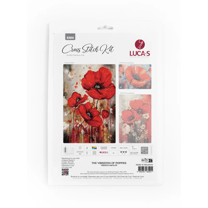 Kit de point de croix "La Vibration des Coquelicots" 22x32cm SB7044