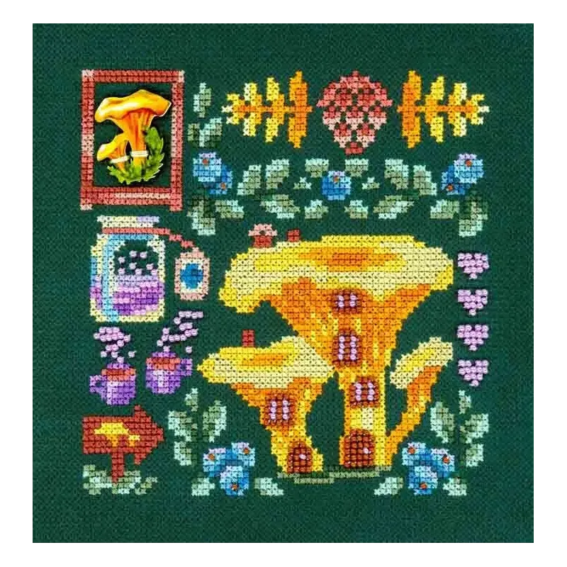 Kit de point de croix "Mini Sampler. Chanterelle House" SNV-945