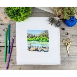 Cross stitch kit "Mountain lake" SM-996