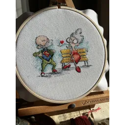 Kryželiu siuvinėjimo rinkinys "Močiutė pasimatyme" SANB-25